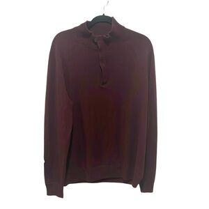 Monte Rosso men’s Italian cashmere maroon 1/4 zip sweater size XL